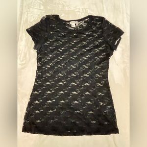 Women black lace top.